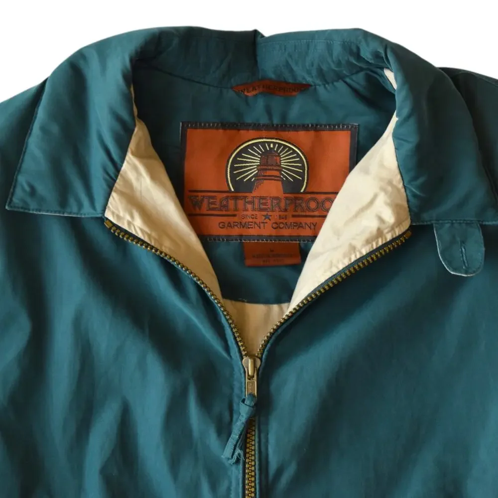 Vintage Weatherproof Harrington Bomber Jacket Teal Men's Medium